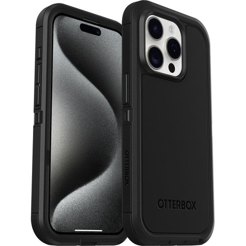 OtterBox Defender Series XT Rugged Case for Apple iPhone 15 Pro Smartphone - Black - Drop Resistant - Plastic