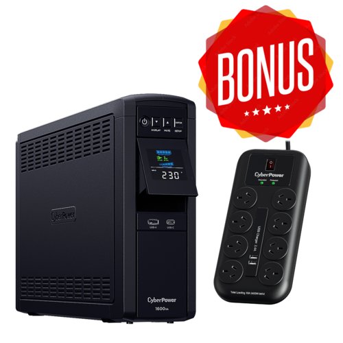 CP1600EPFCLCD with bonus 8-PORT SURGE PROTECTOR WITH 2USB PORTS