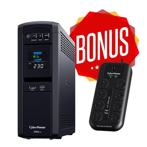CP1350EPFCLCD with bonus 8-PORT SURGE PROTECTOR WITH 2USB PORTS