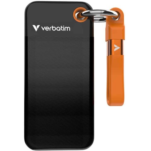 Verbatim Pocket 1 TB Portable Solid State Drive - M.2 External - Black, Orange - Notebook, Desktop PC Device Supported - U