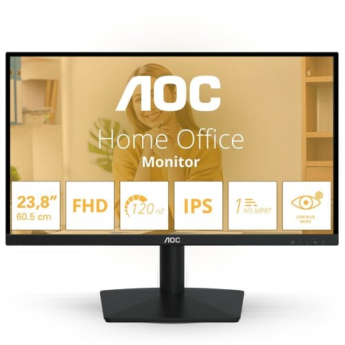 AOC 23.8" 24B15H3 FHD 1920X1080 120HZ 1MS 16:9 IPS PANEL MONITOR, VGA/HDMI, TILT, VESA75X75, 3 YRS WARRANTY