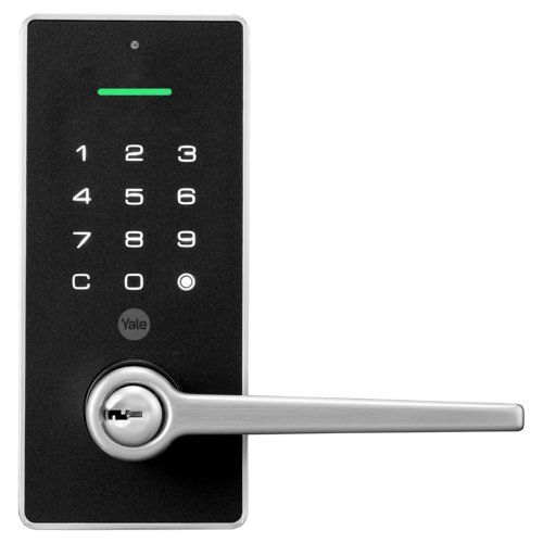 Yale LibiDigital Lever Keyed Satin Nickel