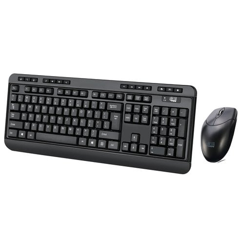 Adesso Wireless Desktop WKB-1320CB Keyboard & Mouse - English (US) - 1 Each - USB Membrane Wireless RF 2.40 GHz Keyboard -