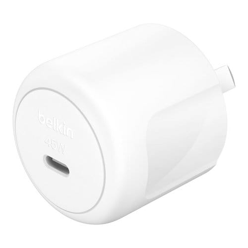 Belkin BoostCharge 45 W AC Adapter - Universal Adapter - 1 USB Type-C - For Smartphone, Chromebook, Tablet PC, iPhone, iPa