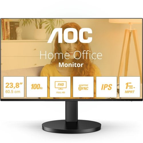 AOC 24B3HA3 23.8in IPS FHD 1ms 120Hz VGA HDMI VESA 100x100mm Flicker Free Low Blue Mode Ultra Slim 3 Side Frameless 2W Spe