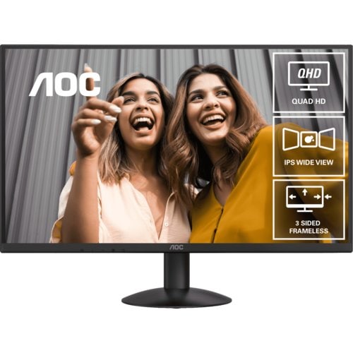 AOC Q27B30E 27" Class WQHD LCD Monitor - Black - 27" Viewable - In-plane Switching (IPS) Technology - 2560 x 1440 - 16.7 M