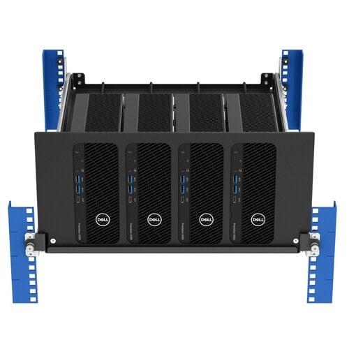 4-Unit Dell Pro Max Micro Face Plate/Bracket Set for Modular Shelf