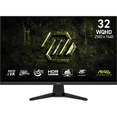 MSI MAG 325QF E18V 32-Inch WQHD Gaming Monitor 2560x1440 Rapid VA 180Hz 0.5ms HDR ready Eye care HDMI 2.0b DP 1.4a Frame-l