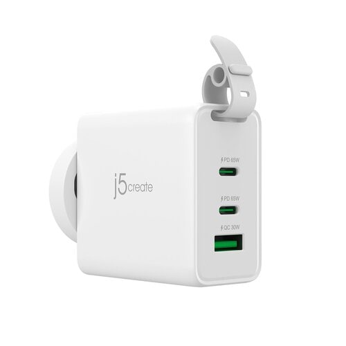 65W GaN USB-C 3-Port Traveler Charger with changeable AC plugs