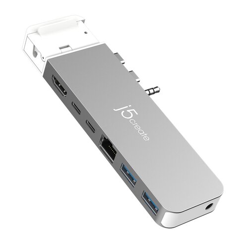 j5create JCD395 USB Type C Docking Station for TV, Flash Drive, Projector - Charging Capability - 2 Displays Supported - 4