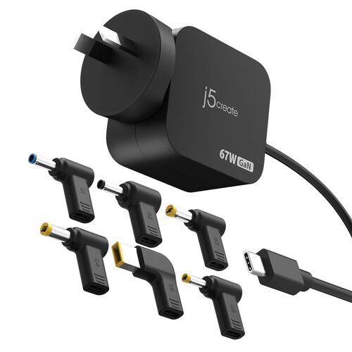 67W GaN PD USB-C Mini Charger with 6 Types of DC Connector
