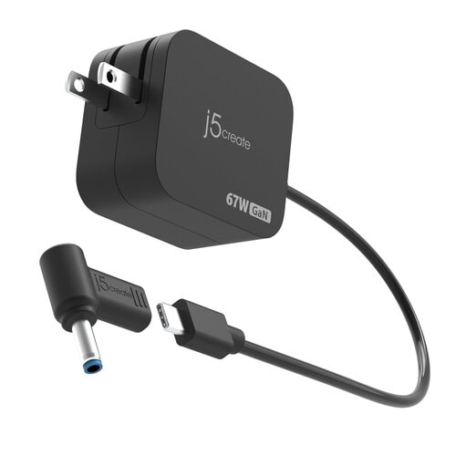 67W GaN PD USB-C Mini Charger with HP 4.5 mm DC Converter