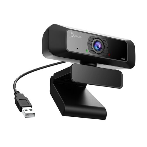 j5create JVCU100 Webcam - 2 Megapixel - 30 fps - Black - USB 2.0 Type A - 1 Each - Full HD - 1920 x 1080 Video - 82° Angle