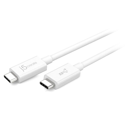 j5create 70.10 cm Coaxial Data Transfer Cable - First End: 1 x USB 3.1 type c - male - Second End: 1 x USB 3.1 type c - ma