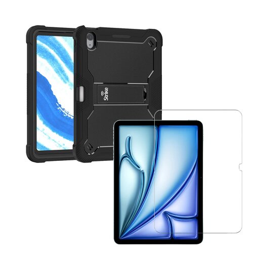 Strike Rugged Case For Apple iPad Air 11 2024 and Tempered Glass Screen Protector Bundle for Apple iPad Air 11 2024