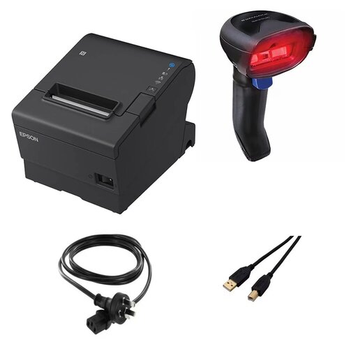 TM-T88VII-612 DESKTOP DIRECT THERMAL PRINTER + QUICKSCAN QD2220 KIT LINEAR IMAGER USB-ONLY BLACK KIT