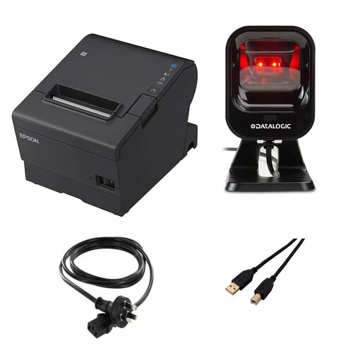 TM-T88VII-612 DESKTOP DIRECT THERMAL PRINTER + MAGELLAN 900I BLACK STAND USB KEYBOARD 2M CABLE