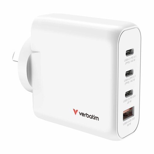 VERBATIM GAN CHARGER 4 PORT 140W