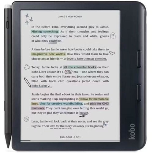 Kobo Libra Color 7" + Style 2 Pen eReader - Black