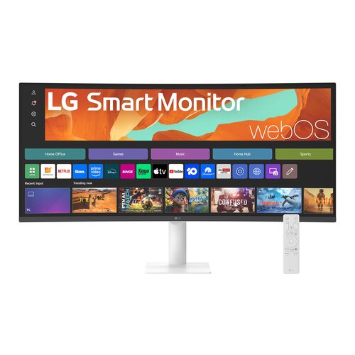 LG 34U601SA-W 34IN QHD CURVED 1800R 3440x1440 VA SMART MONITOR HDMI BT WIFI USB-A SPK TILT 3 YEARS WARRANTY