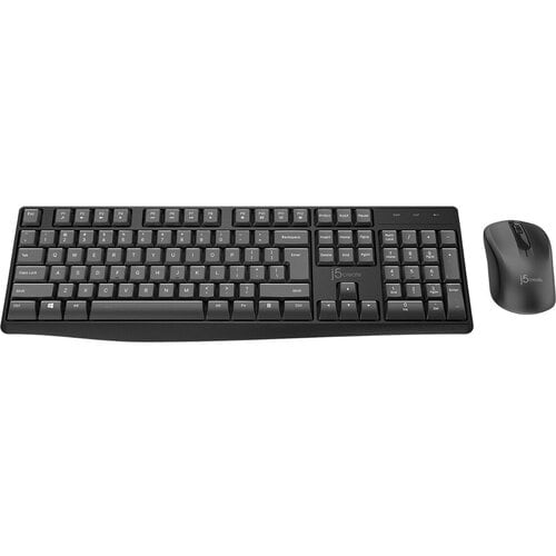 j5create Keyboard & Mouse - QWERTY - USB Membrane Wireless Bluetooth/RF 2.40 GHz Keyboard - 104 Key - Keyboard/Keypad Colo