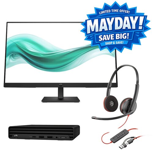 PRO MINI 260 G9 I5-1334U 16GB 512GB W11P  HP Series 3 Pro 324ph FHD  Poly BW 3220 Stereo USB-C HS +USB-C/A