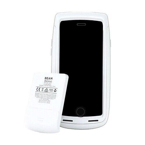 Beam Mobile - Charging case for the iPhone SE/ Protective case with built in screen protector disinfectant ready plastics 