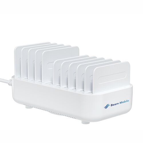 Beam Mobile Universal Charge Dock charges up to 10 devices at one time. 100W total output 20W max per port 10 Type C Power