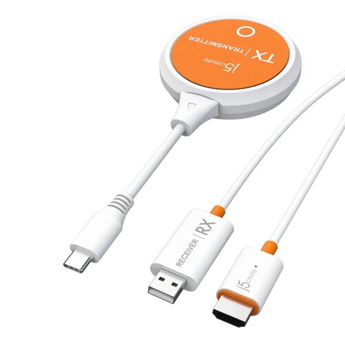 j5create JVAW62 Video Extender Transmitter/Receiver - Wireless - 1 Input Device - 1 Output Device - 15 m Range - 1 x HDMI 