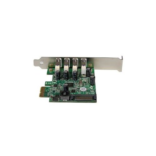 StarTech.com USB Adapter - PCI Express x1 - 5 GB/s - Plug-in Card - Green - TAA Compliant - UASP Support - 4 Total USB Por