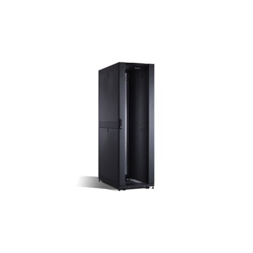 24U RACK ENCLOSURE - 19IN 24U 1070MM DEEP RACK ENCLOSURE HEX PERFORATED METAL DOOR WITH 4 CASTERS 1300KG LOADING CAPACITY 