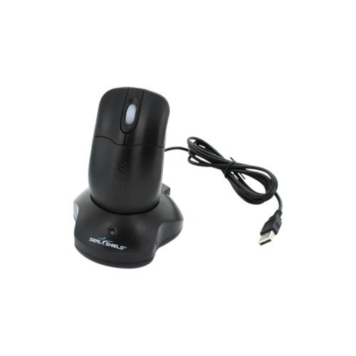 Waterproof RF Wireless 1000 DPI Optical Mouse with Scroll Wheel + 2 Button Charging Base with Integrated 3 Port Black USB 