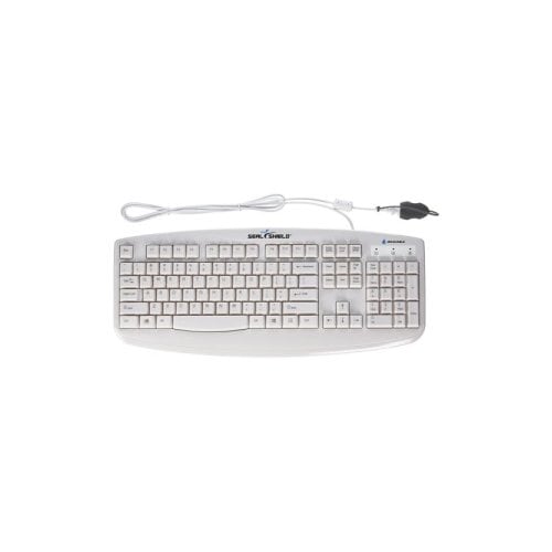 Silver Storm Medical Grade True Type Keyboard Washable Plastic Standard Style Long Cable with Seal Cap White USB - QWERTY 