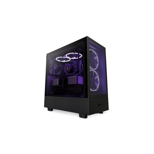 H5 FLOW Compact Mid-Tower Airflow Case - Black - Max 6 Fans Support - ATX, mATX, ITX - SGCC Steel, Tempered Glass - RGB Co