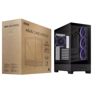 ASUS A31 PLUS Case - Mid Tower - ARGB - ATX, Micro-ATX, Mini-ITX, BTF - Black