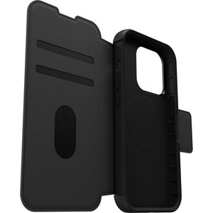 OtterBox Strada Carrying Case (Folio) Apple iPhone 15 Pro Smartphone, Card, Cash - Shadow Black - Drop Resistant - Genuine