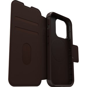 OtterBox Strada Carrying Case (Folio) Apple iPhone 15 Pro Smartphone, Cash, Card - Espresso Brown - Drop Resistant - Genui