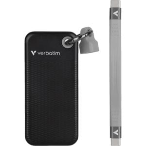 Verbatim Pocket 1 TB Portable Rugged Solid State Drive - M.2 External - Black, Grey - Desktop PC, Notebook, iPhone, MAC De