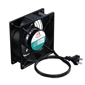 Single 120mm Fan with 240 Volt Cable and Integrated Ground Wire, no metal cover, AU Standards