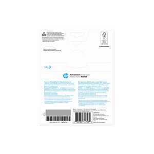 HP Advanced Glossy Photo Paper - 5" (127 mm) x 7" (177.80 mm) - 66 lb (29937.10 g) Basis Weight - Glossy - White - 60 / Pack