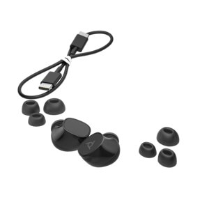 Poly Voyager Free 20 Black Earbuds +Basic Charge Case - Stereo - True Wireless - Bluetooth - 98.4 ft (30 m) - 16 Ohm - 20 
