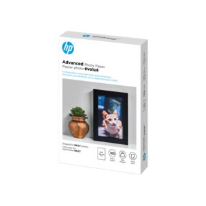 HP Advanced Glossy Photo Paper - 4" (101.60 mm) x 6" (152.40 mm) - 66 lb (29937.10 g) Basis Weight - Glossy - Quick Drying