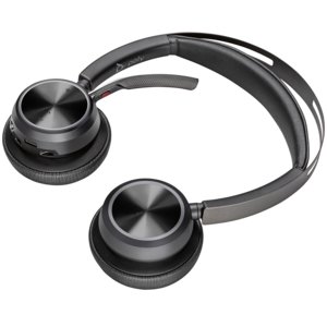 Poly Voyager Focus 2 USB-C-C Headset +USB-C/A Adapter - Siri, Google Assistant - Stereo - USB Type C - Wired/Wireless - Bl