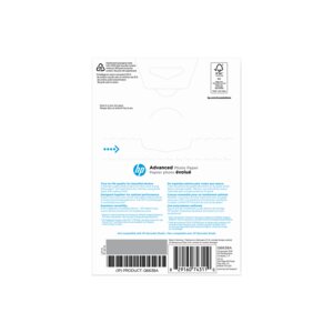 HP Advanced Glossy Photo Paper - 4" (101.60 mm) x 6" (152.40 mm) - 66 lb (29937.10 g) Basis Weight - Glossy - Quick Drying