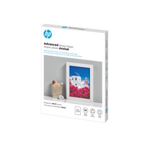 HP Advanced Glossy Photo Paper - 5" (127 mm) x 7" (177.80 mm) - 66 lb (29937.10 g) Basis Weight - Glossy - White - 60 / Pack