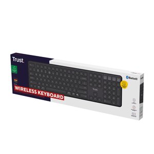 Trust Vaiya Tastatur - Full-size - Kabel/Kabellos Konnektivität - USB 3.0 Typ C Schnittstelle - Deutsch - Schwarz - Schere