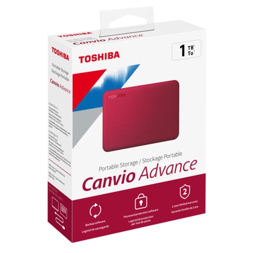 Toshiba Canvio Advance tragbare Festplatte - 1TB Rot (Gen 1)