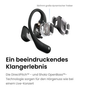 OpenFit Open-Ear True Wireless Earbuds Black