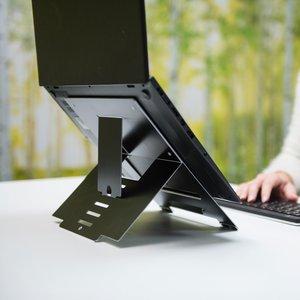R-Go Tools Laptopständer R-Go Riser Flexible, ergonomisch, faltbarer und einstellbarer Laptopständer, Schwarz. Produktfarb