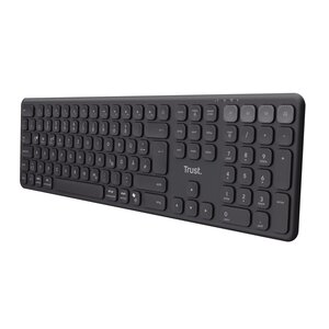 Trust Vaiya Tastatur - Full-size - Kabel/Kabellos Konnektivität - USB 3.0 Typ C Schnittstelle - Deutsch - Schwarz - Schere